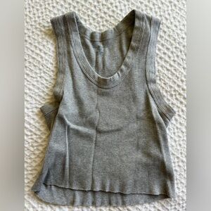 Brandy Melville Ribbed Gray Tank Top